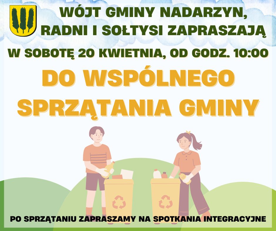 20 kwietnia - wspólne sprzątanie gminy Nadarzyn