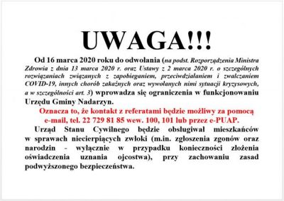 Ograniczenia w funkcjonowaniu urzędu