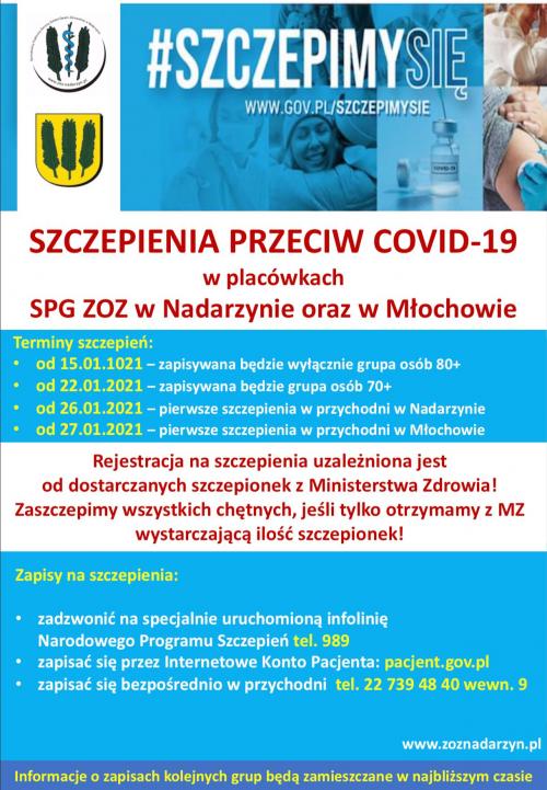Zapisy na szczepienia: - poprzez specjalną infolinię Narodowego Programu Szczepień tel. 989 - przez Internetowe Konto...