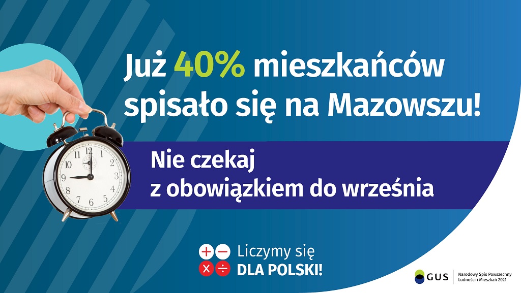 Już 40% mieszkańców spisało się na Mazowszu!