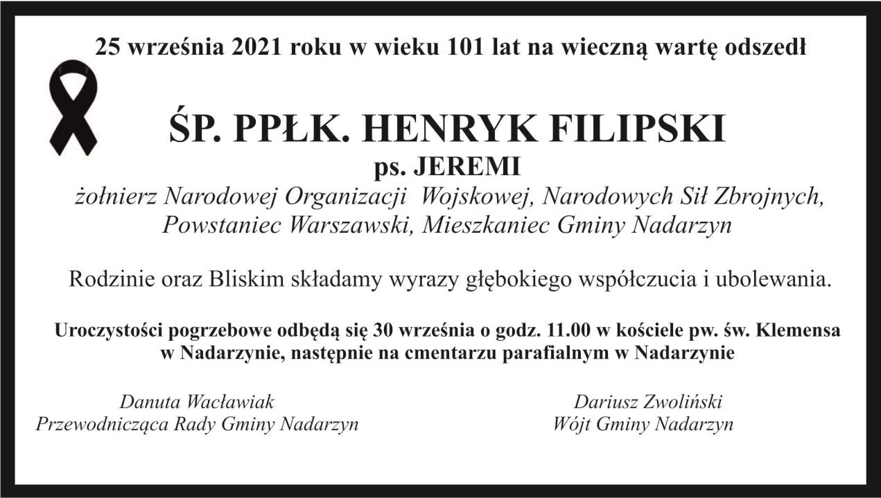 Nekrolog Henryk Filipski