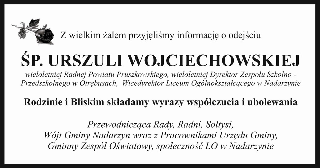 Nekrolog Urszula Wojciechowska