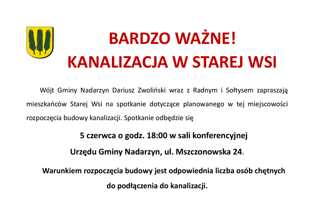 Kanalizacja w Starej Wsi