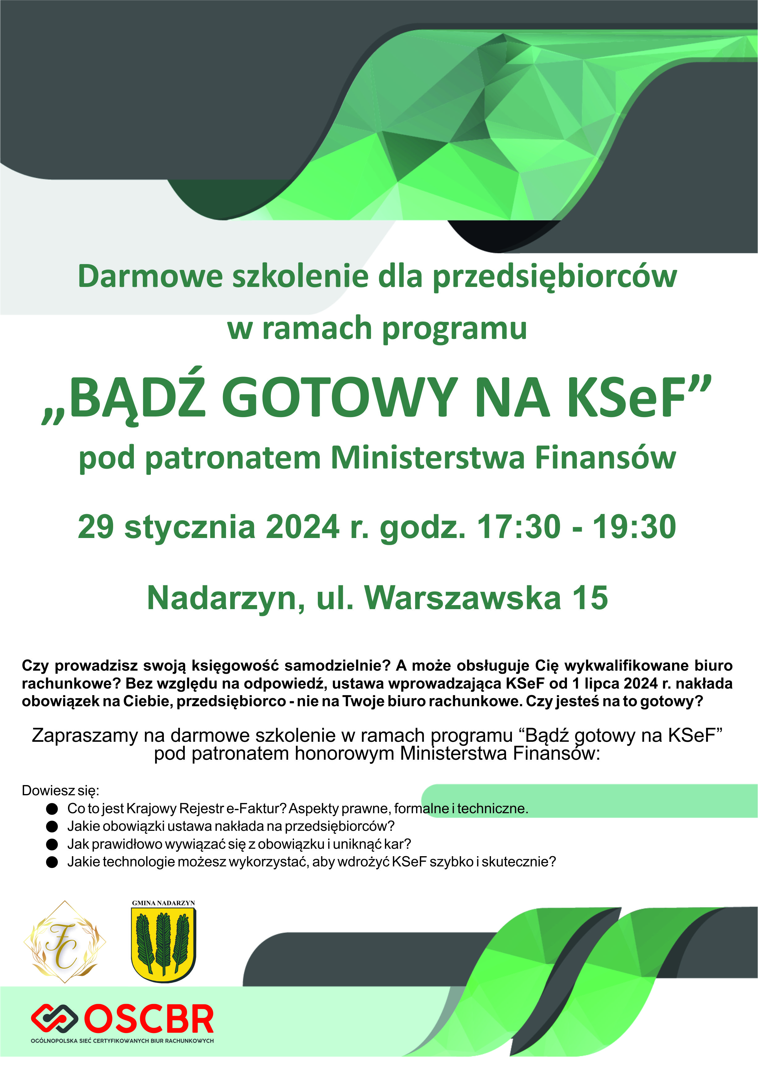 Darmowe szkolenie w ramach programu “Bądź gotowy na KSeF”