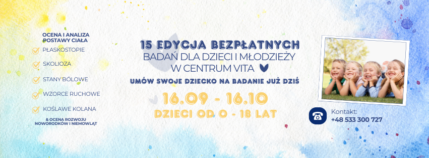 Bezpłatne badania wad postawy dzieci i młodzieży