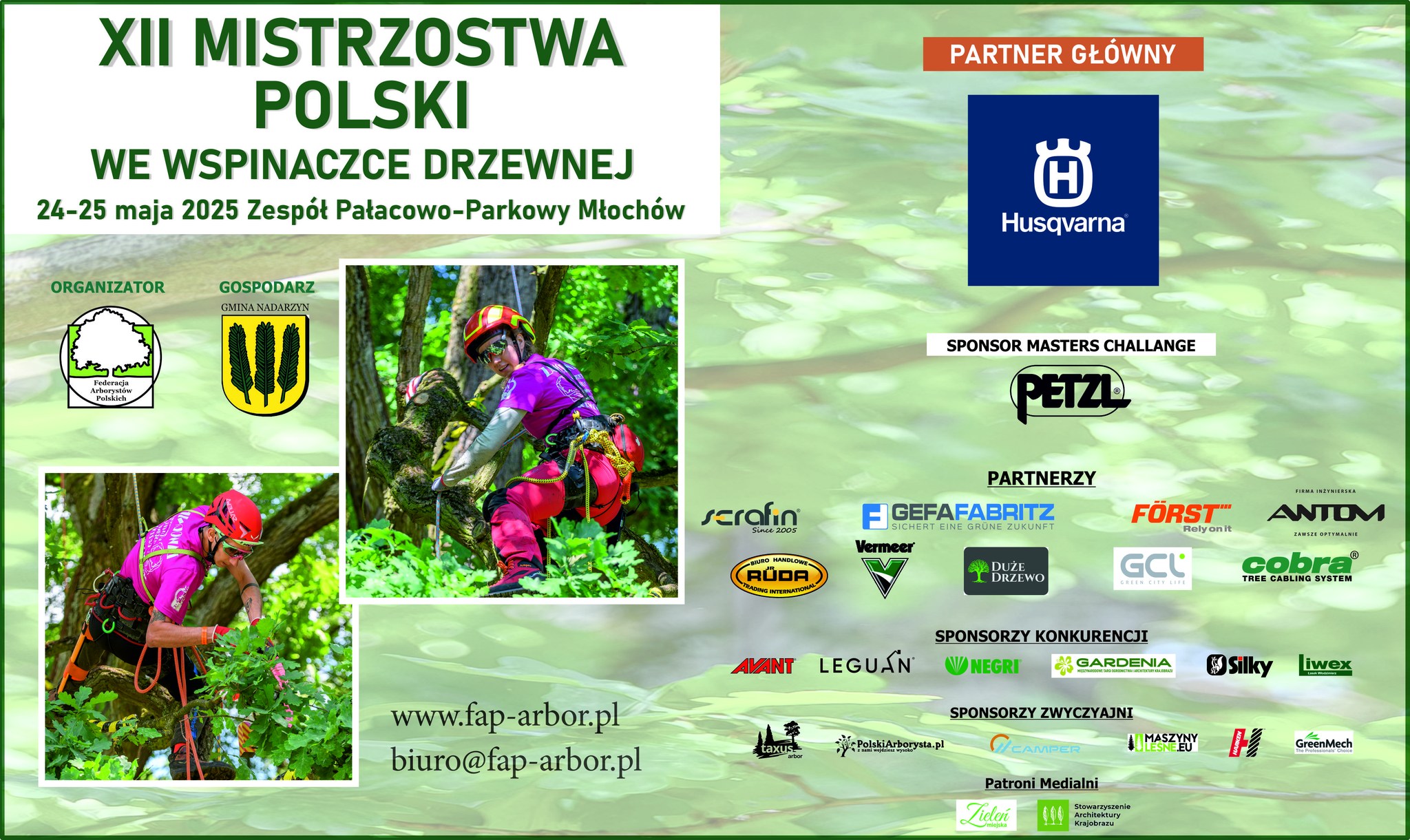 XII Mistrzostwa Polski we Wspinaczce Drzewnej 24-25 maja w Młochowie