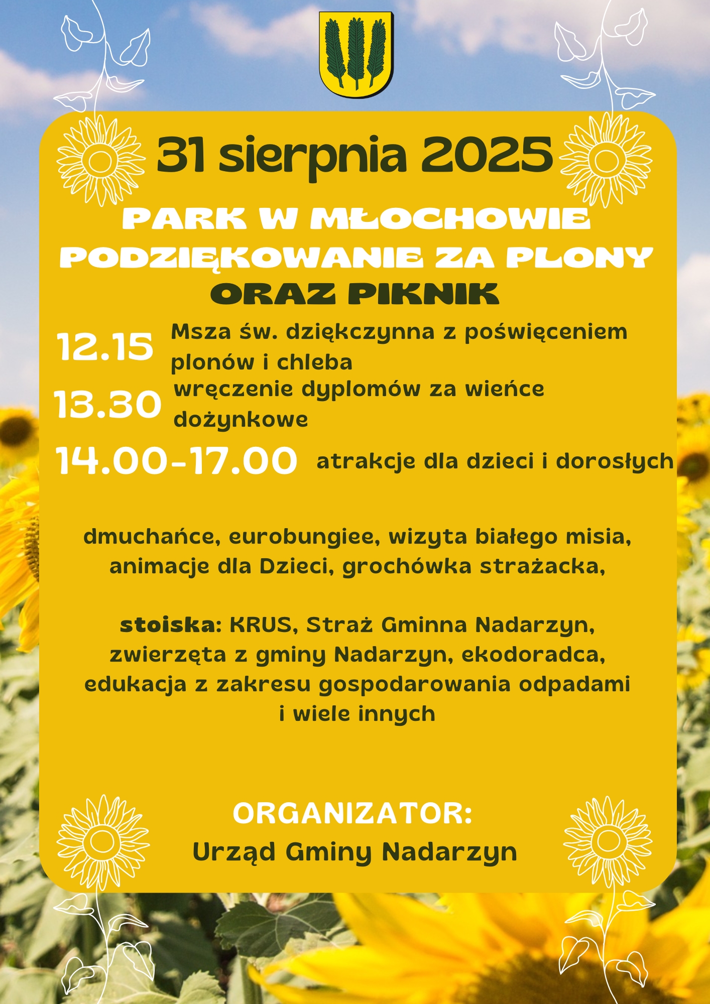 Podziękowanie za plony w Parku w Młochowie